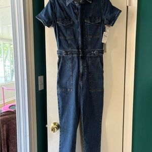 Good American Blue Denim One Piece Jumpsuit
